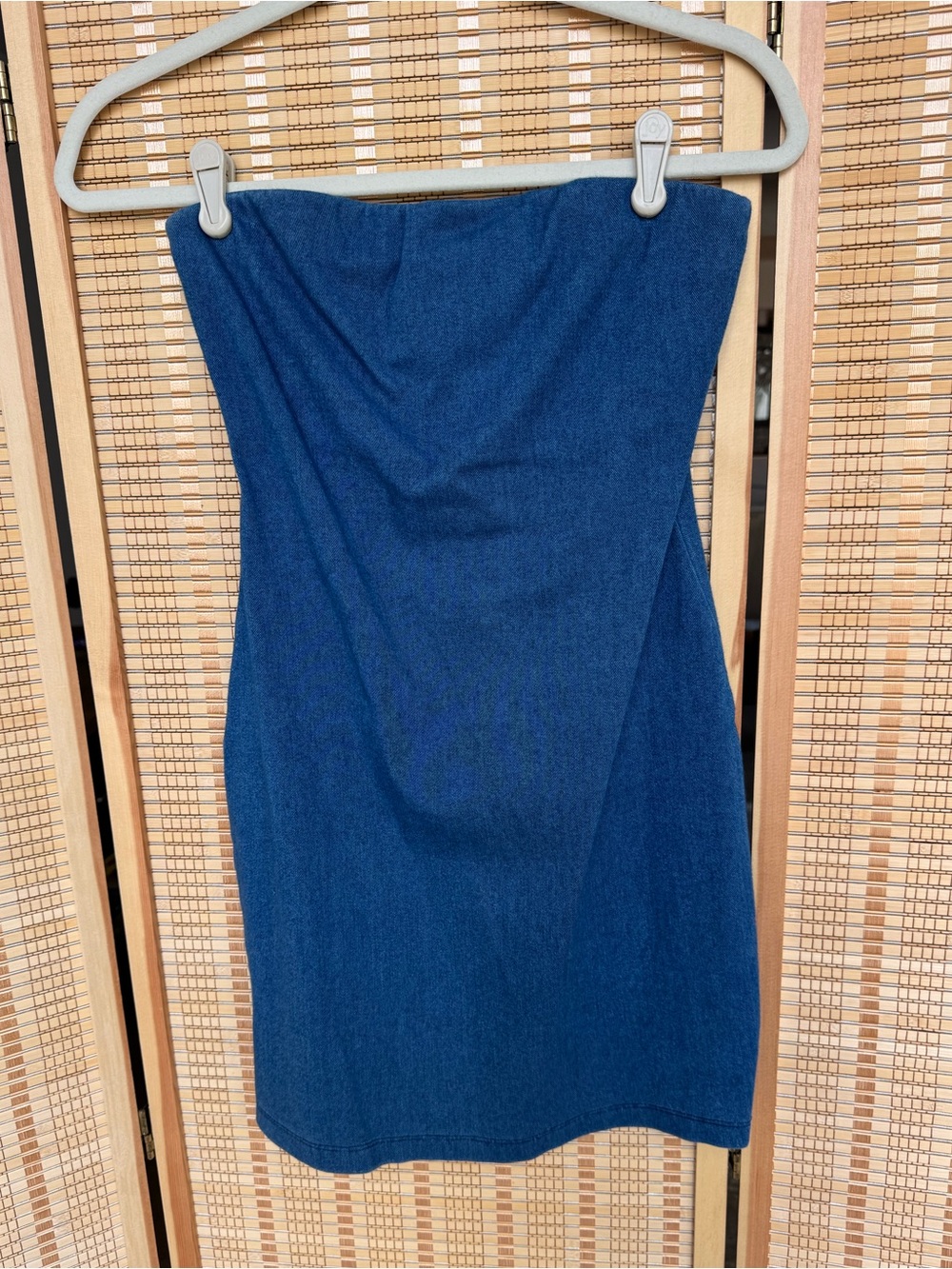 Susana Monaco Strapless Denim Tube Dress in Deep Blue